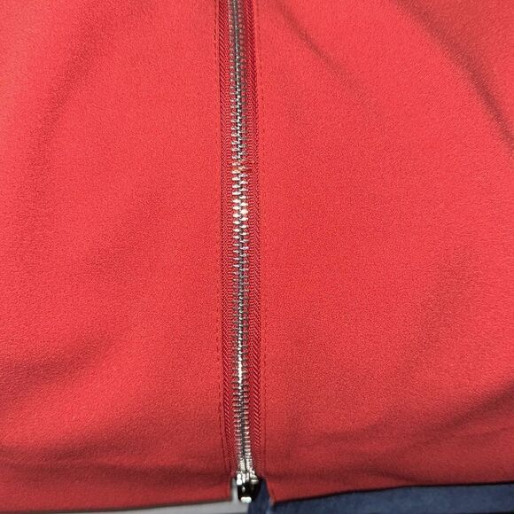 Antonio Melani 12 Red Sleveless Front Zip Belted Suiting Sheath Dress - Picture 11 of 11